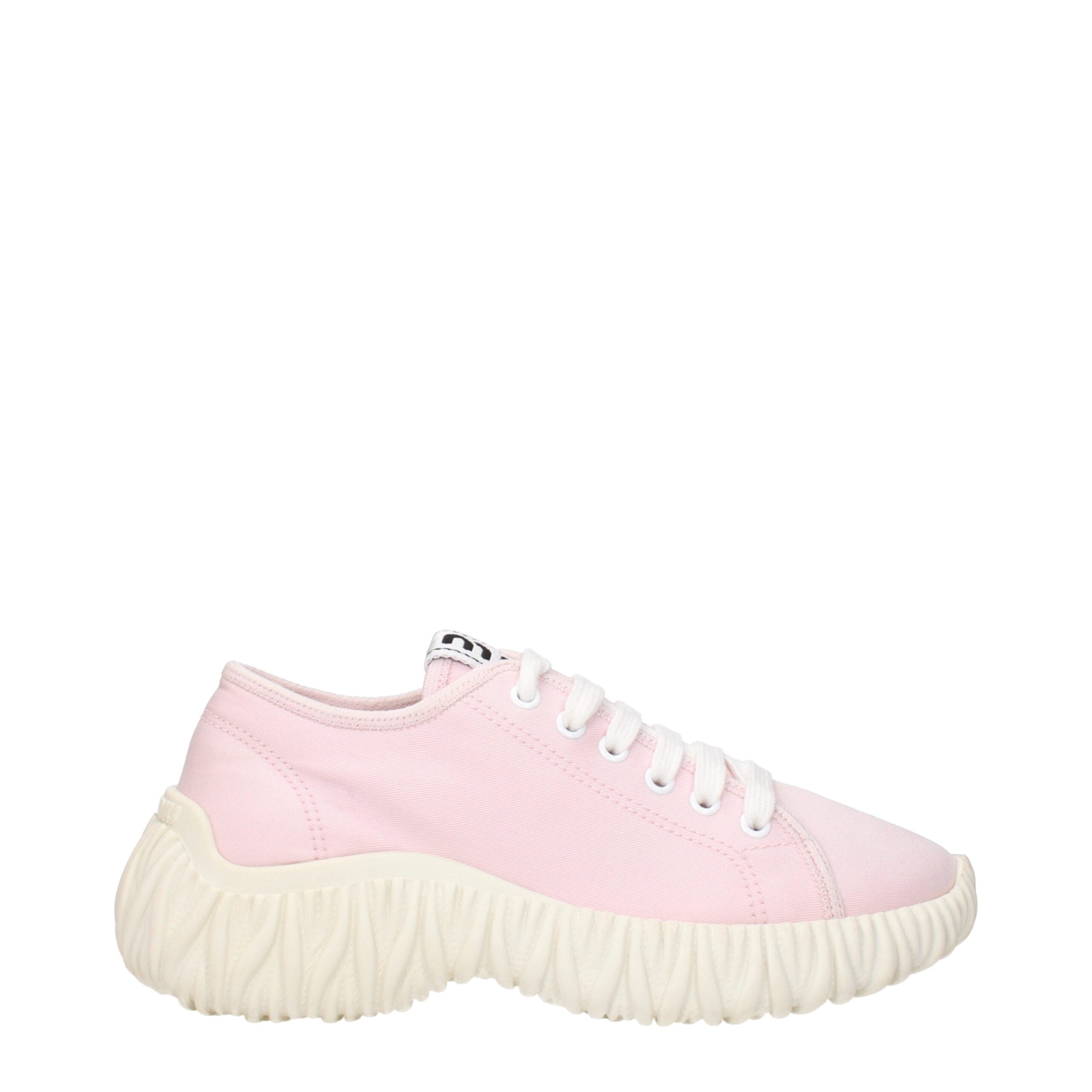 Pink Fabric Low Top SneakersDescription: The product with MPN 5E373DGUD010F0E18 and code F83678 fabric in pink is a sneakers designed by Miu Miu. It has features like front logo, back logo.Pink Fabric Low Top Sneakers${tagsMiu MiuAulae Pink Fabric Low Top