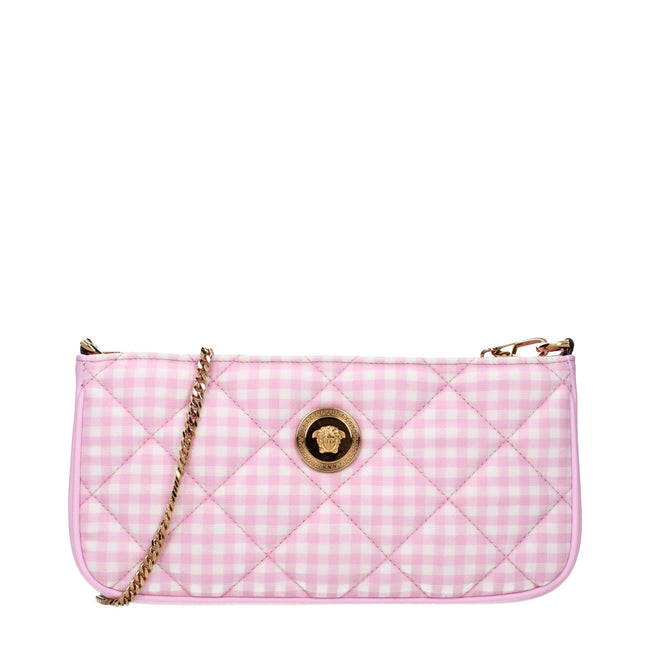 Pink Fabric Shoulder BagDescription: The product with MPN 10155411A139842PQ5VP and code F83750 fabric in pink is a shoulder bags designed by Versace. It has features like front detail.Pink Fabric Shoulder Bag${tagsVersaceAulae Pink Fabric Shoulder Bag Ver