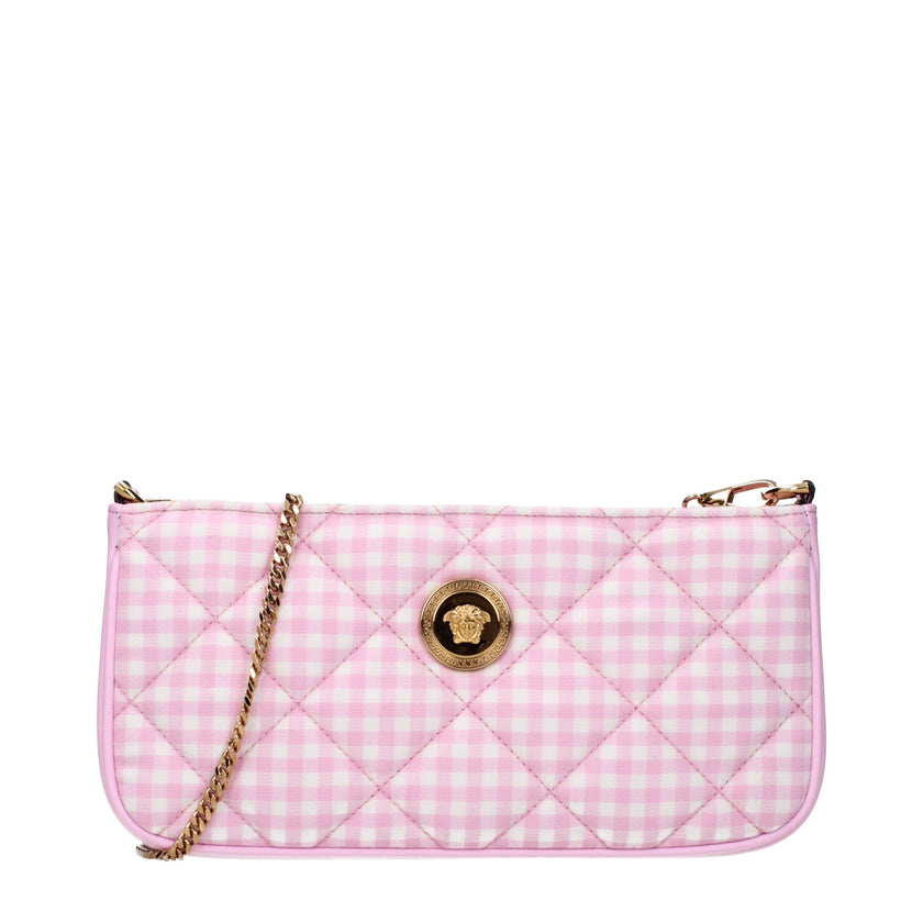 Pink Fabric Shoulder BagDescription: The product with MPN 10155411A139842PQ5VP and code F83750 fabric in pink is a shoulder bags designed by Versace. It has features like front detail.Pink Fabric Shoulder Bag${tagsVersaceAulae Pink Fabric Shoulder Bag Ver