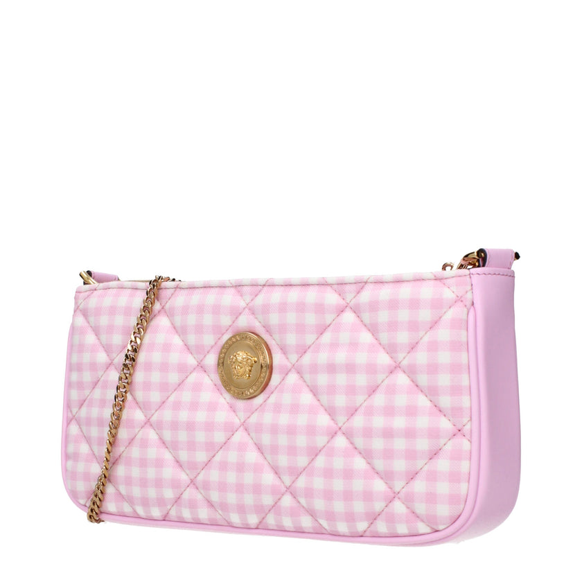 Pink Fabric Shoulder BagDescription: The product with MPN 10155411A139842PQ5VP and code F83750 fabric in pink is a shoulder bags designed by Versace. It has features like front detail.Pink Fabric Shoulder Bag${tagsVersaceAulae Pink Fabric Shoulder Bag Ver
