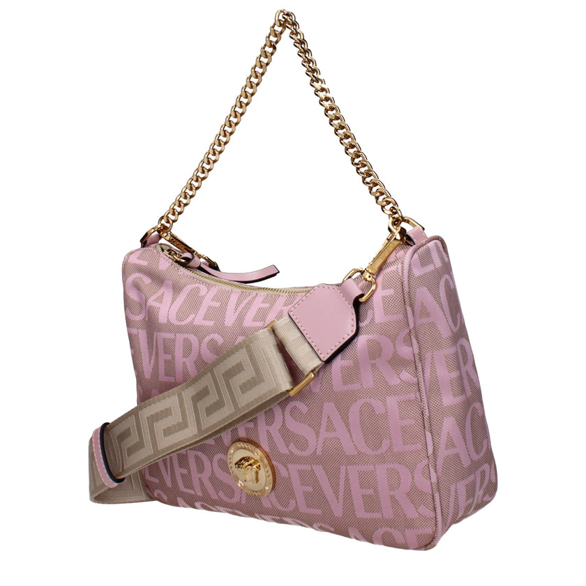 Beige Fabric HandbagDescription: The product with MPN 10028771A131852PL5V and code F83537 fabric in beige is a handbags designed by Versace. It has features like logo, adjustable shoulder, removable shoulder.Beige Fabric Handbag${tagsVersaceAulae Beige Fa