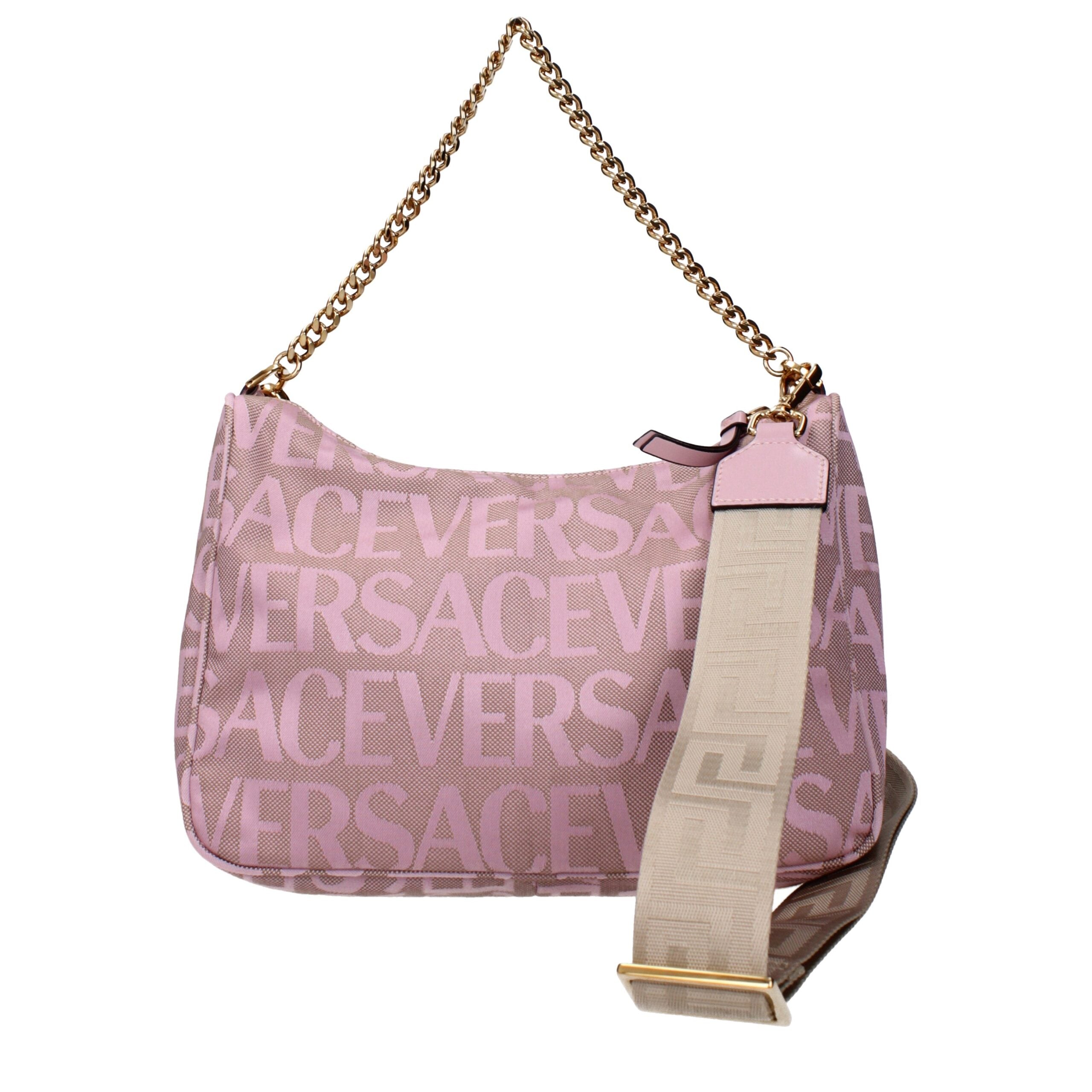 Beige Fabric HandbagDescription: The product with MPN 10028771A131852PL5V and code F83537 fabric in beige is a handbags designed by Versace. It has features like logo, adjustable shoulder, removable shoulder.Beige Fabric Handbag${tagsVersaceAulae Beige Fa