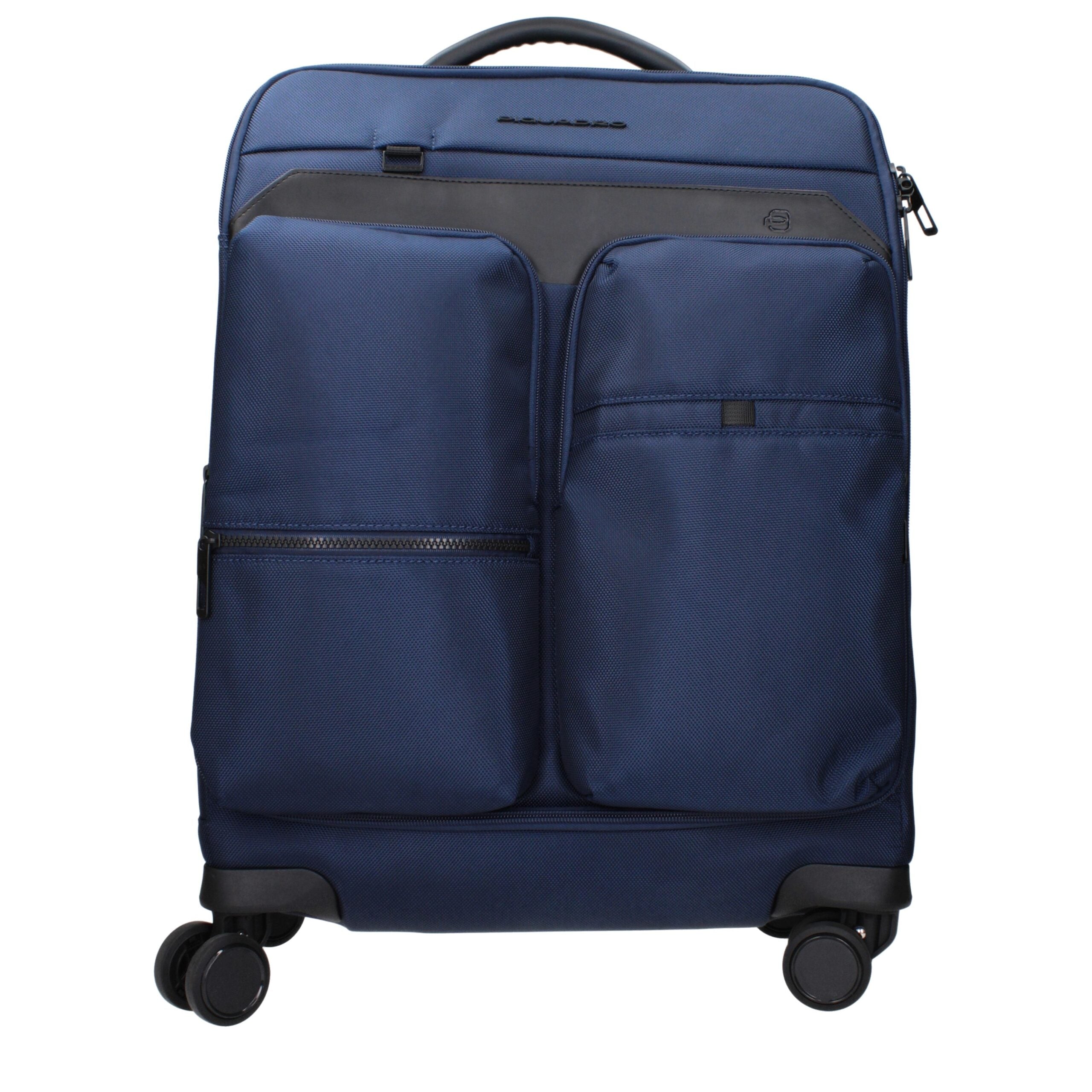 Blauer Trolley aus Synthetik mit TSA-Schloss von Piquadro