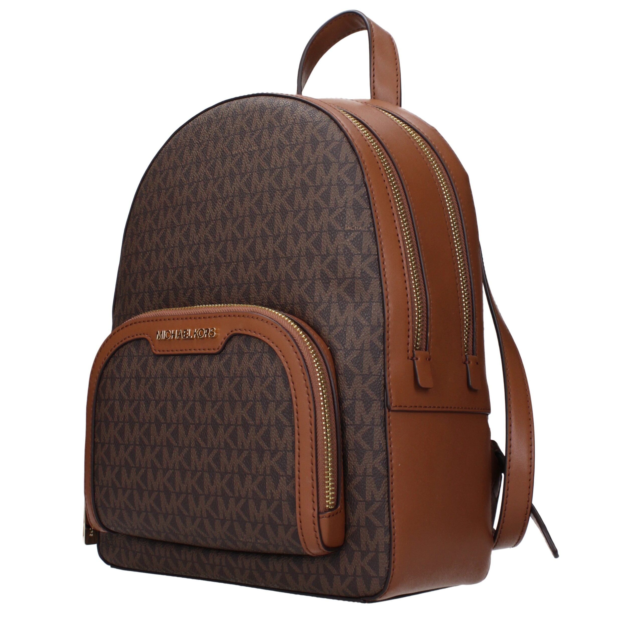 Brown Synthetic Backpack with Logo by Michael Kors