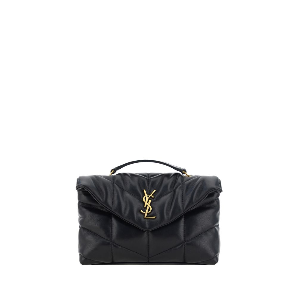 Black Lamb Ovis Aries Aries Shoulder BagThe Puffer Toy Shoulder Bag by Saint Laurent is a compact and luxurious accessory perfect for completing elegant looks with a contemporary twist. Made of soft lambskin leather, it features a padded design with all-o