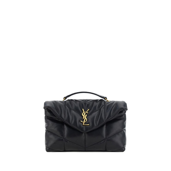 Black Lamb Ovis Aries Aries Shoulder BagThe Puffer Toy Shoulder Bag by Saint Laurent is a compact and luxurious accessory perfect for completing elegant looks with a contemporary twist. Made of soft lambskin leather, it features a padded design with all-o