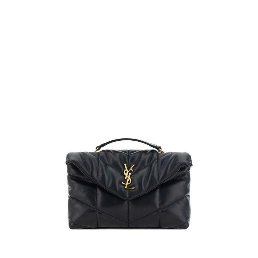 Black Lamb Ovis Aries Aries Shoulder BagThe Puffer Toy Shoulder Bag by Saint Laurent is a compact and luxurious accessory perfect for completing elegant looks with a contemporary twist. Made of soft lambskin leather, it features a padded design with all-o
