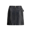 Black Lamb Ovis Aries Aries Mini SkirtThe Versace lambskin Miniskirt is a bold and sophisticated piece, enriched by an elegant decorative knot on the front that adds dynamism to the design. Crafted from soft leather, it features a zip fastening on the bac