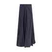 Blue Polyester Long SkirtBalenciaga’s Flared Skirt is a versatile and comfortable garment that combines style and practicality. Featuring a comfortable elasticated waistband with drawstring, it offers an adaptable and relaxed fit. The flared design gives