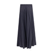 Blue Polyester Long SkirtBalenciaga’s Flared Skirt is a versatile and comfortable garment that combines style and practicality. Featuring a comfortable elasticated waistband with drawstring, it offers an adaptable and relaxed fit. The flared design gives