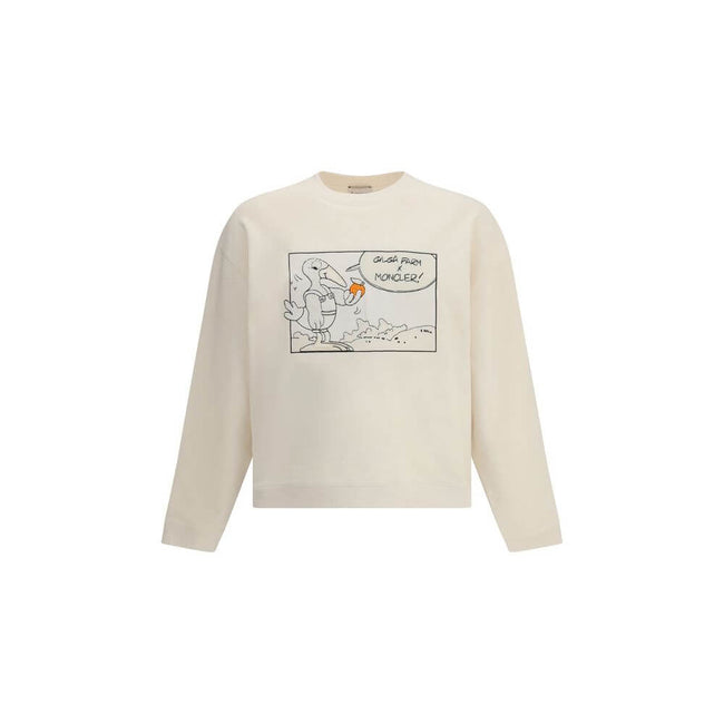 Moncler x Gilga Farm by Donald Glover cotton SweatshirtDonald Glover’s Moncler x Gilga Farm Cotton Sweatshirt playfully celebrates the brand’s mascot during a visit to Gilga Farm. Crafted from soft cotton fleece, this crewneck sweatshirt combines comfort