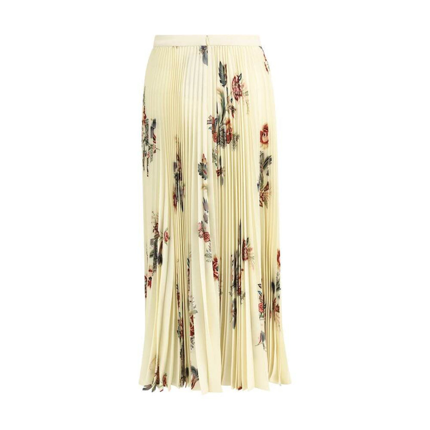Yellow Polyester Midi SkirtThe Etro midi Skirt is made of lightweight sablé fabric and stands out for its pleated design that gives movement and femininity. The surface is embellished with a refined all-over floral print, typical of the brand’s romantic a