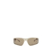 Cream Polyamide SunglassesBalenciaga’s Sunset D-Frame Sunglasses combine innovative design and sustainability. Featuring a naturally sourced injected nylon frame and temples, they feature a D-frame design with lenses with curved sides that ensure a comfor