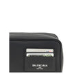 Black Calf Leather Bos Taurus HandbagBalenciaga’s logoed Beauty Case combines functionality and style in a compact, detail-oriented design. Featuring a double top zipper, it offers a convenient, full opening, while the side panel pull makes it easy to car