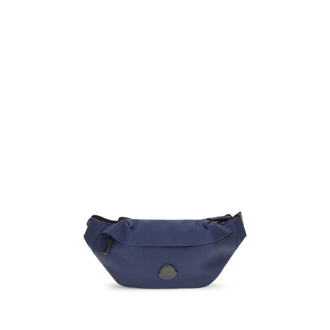 Blue Nylon Clutch BagMoncler’s Durance Fanny Pack is made of water-repellent nylon, perfect for providing protection and water resistance. Enhanced with quality leather trim, it features an adjustable belt for a customizable fit. The zippered closure and