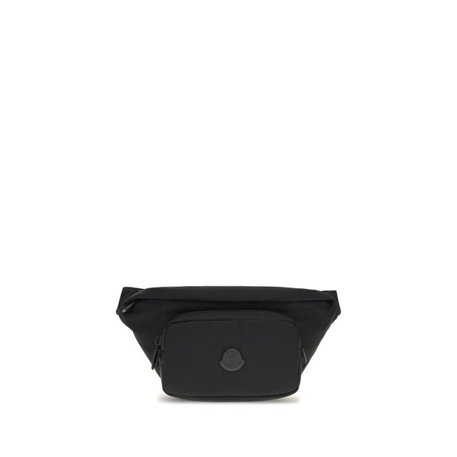 Black Nylon Clutch BagMoncler’s Durance Fanny Pack is made of water-repellent nylon, perfect for providing protection and water resistance. Enhanced with quality leather trim, it features an adjustable belt for a customizable fit. The zippered closure and