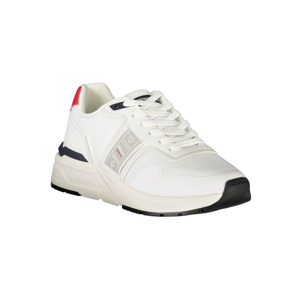 Weißer Herren-Sneaker aus Synthetik mit Logo-Detail