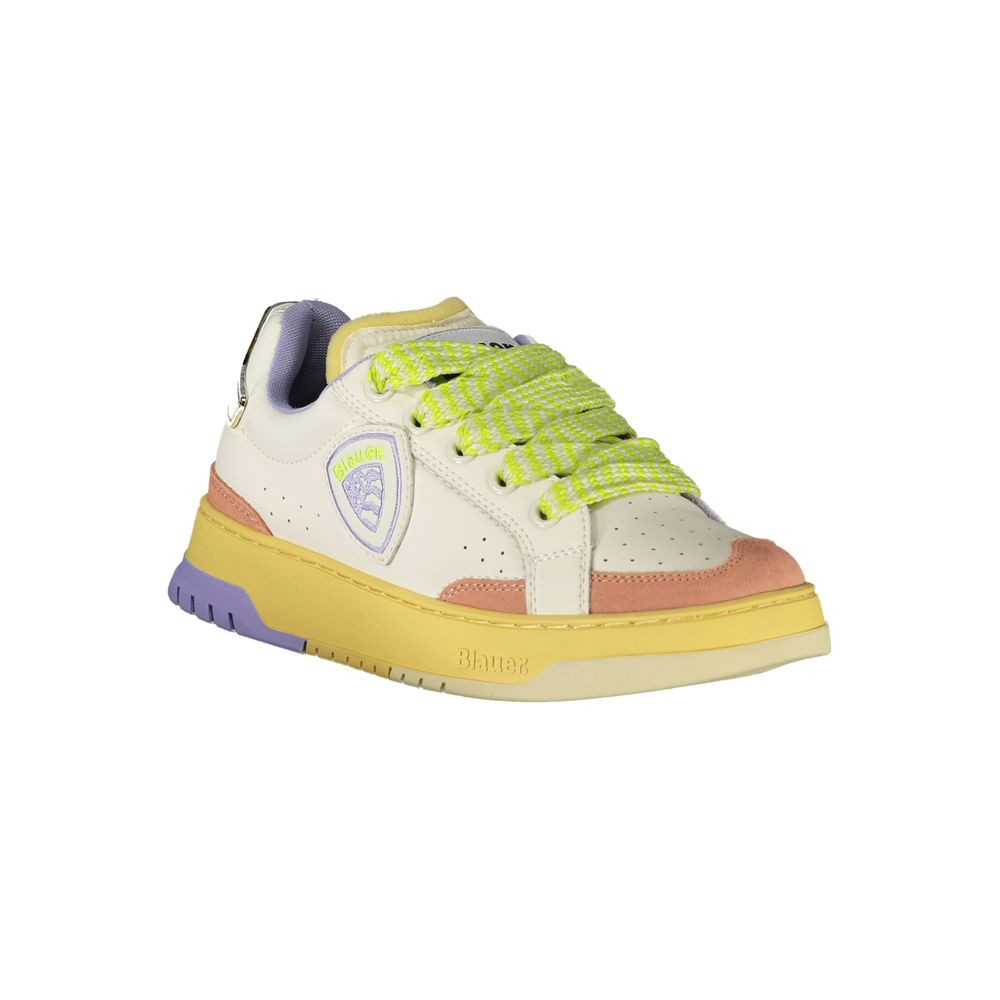 Weißer Sneaker aus Kunstleder für Damen mit Logodetail
