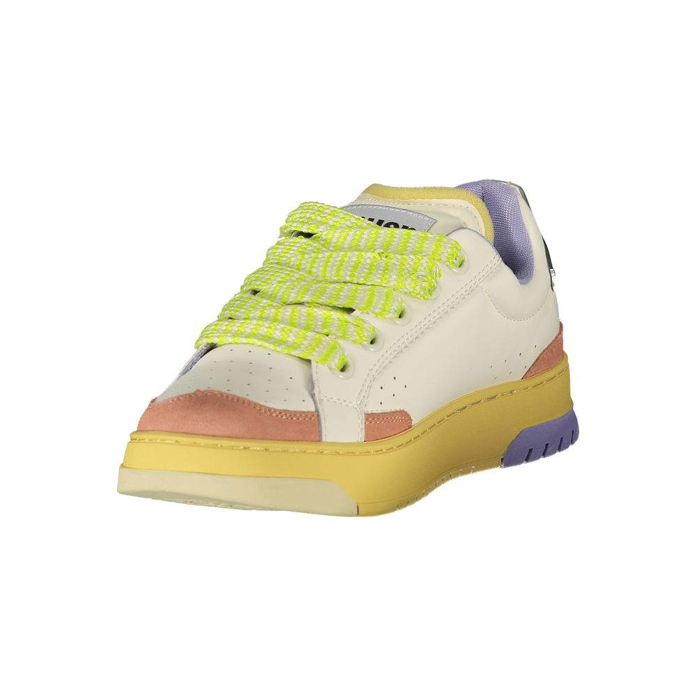White Leather Women's Sneaker with Logo Detail