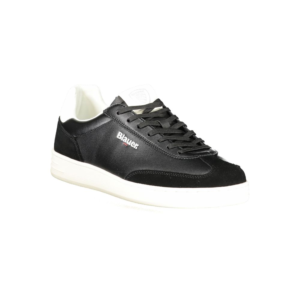 Schwarzer Sneaker für Herren aus Synthetik-Leder