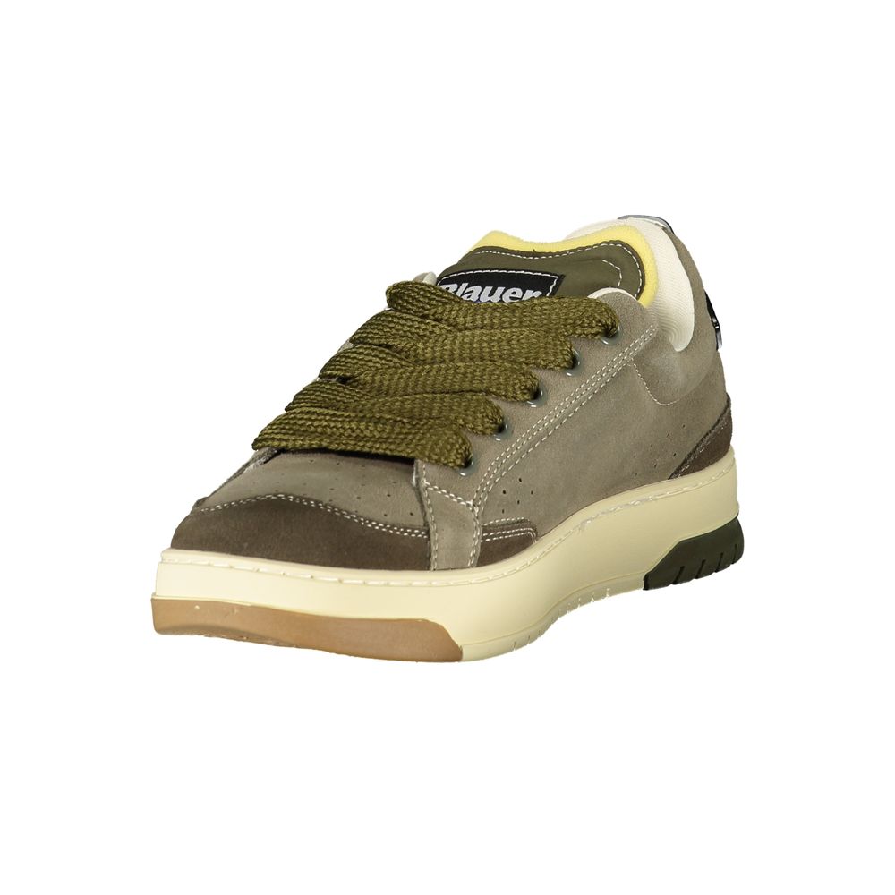 Grüner Herren-Sneaker aus Synthetikleder mit Wechselfußbett