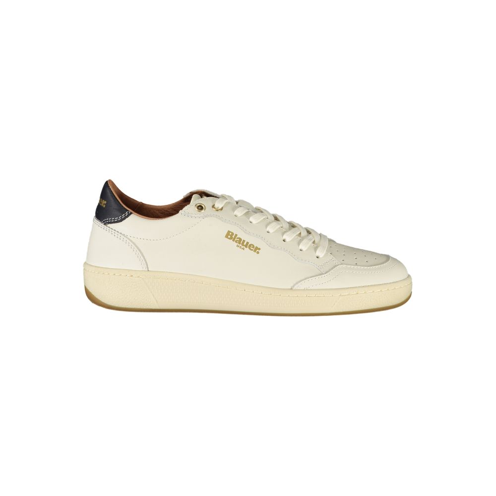 White Leather Sneaker with Removable Footbed