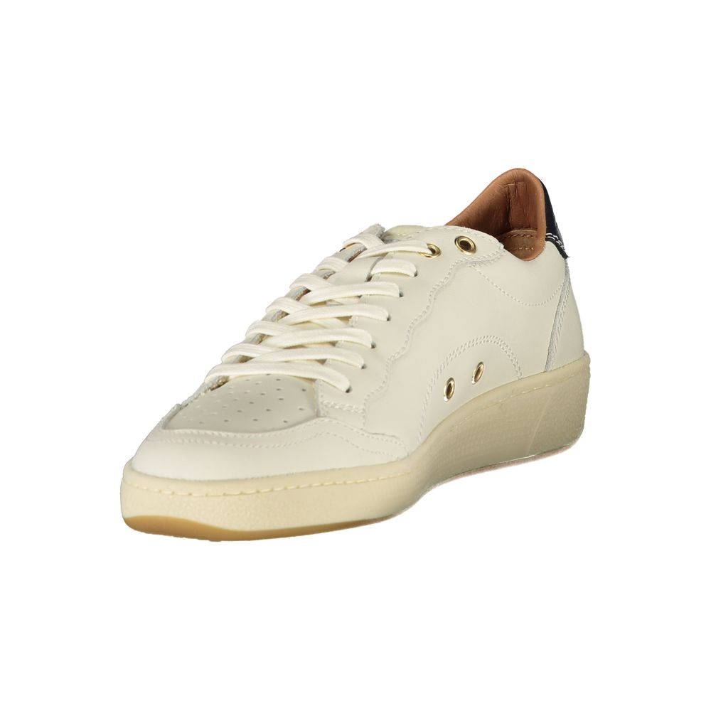 Weißer Leder-Sneaker mit Wechselfußbett