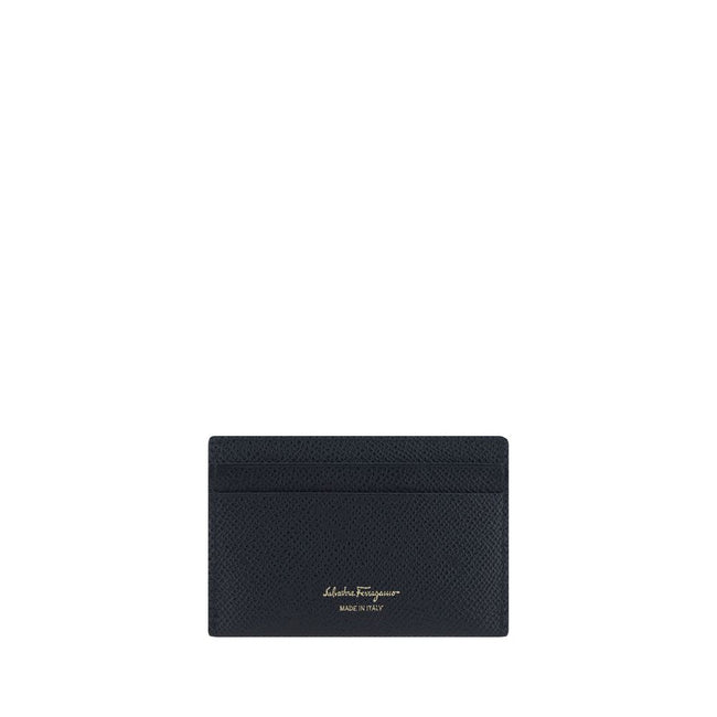 Card HolderCalfskin Card Holder by Ferragamo, grained leather design, card slot on front, iconic embossed Gancini logo on front, card slot on back, iconic brand signature printed in contrast on back. Season: AW25 Dimension: 10×10 Composition: GENERAL 100%