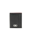 Black Calf Leather Bos Taurus WalletFerragamo’s Gancini Card Holder is a compact and elegant accessory designed for refined everyday use. The bifold design is embellished with a Gancini logo plaque on the front, while two card compartments are featured on