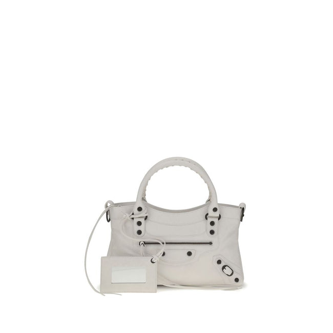 White Calf Leather Bos Taurus HandbagBalenciaga’s Le City First Handbag is made of fine Arena Storico lambskin, with two hand-woven handles that enhance its craftsmanship. The adjustable and removable shoulder strap, which features a shoulder reinforcemen