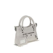 White Calf Leather Bos Taurus HandbagBalenciaga’s Le City First Handbag is made of fine Arena Storico lambskin, with two hand-woven handles that enhance its craftsmanship. The adjustable and removable shoulder strap, which features a shoulder reinforcemen