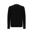 Black Fleece Wool SweatshirtVirgin Wool Knitwear by Prada, ribbed crew neck, zipper pocket applique on front, iconic triangular metal brand logo plaque on front, monochrome pattern. Season: AW25 Composition: 100% Fleece Wool MADE IN ITALYBlack Fleece Wool