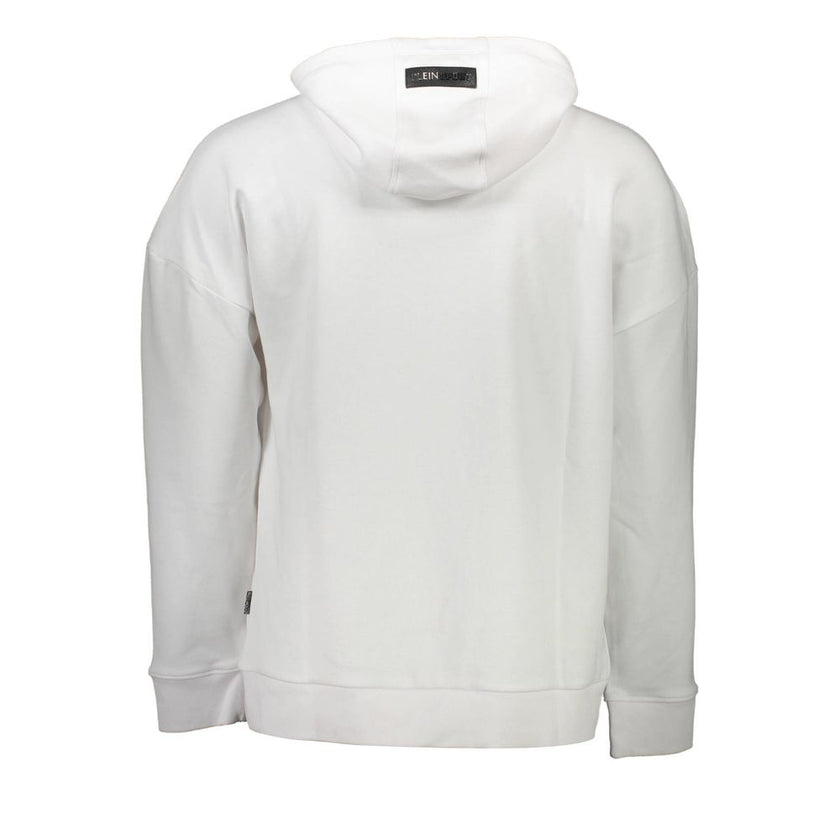 White Cotton Men SweaterStep into audacious comfort with this head-turning Plein Sport hoodie, a masterpiece weaving together luxury and sporty aesthetic. Tailored from a plush blend of cotton and polyester, it exudes trend-setting allure with its stark w