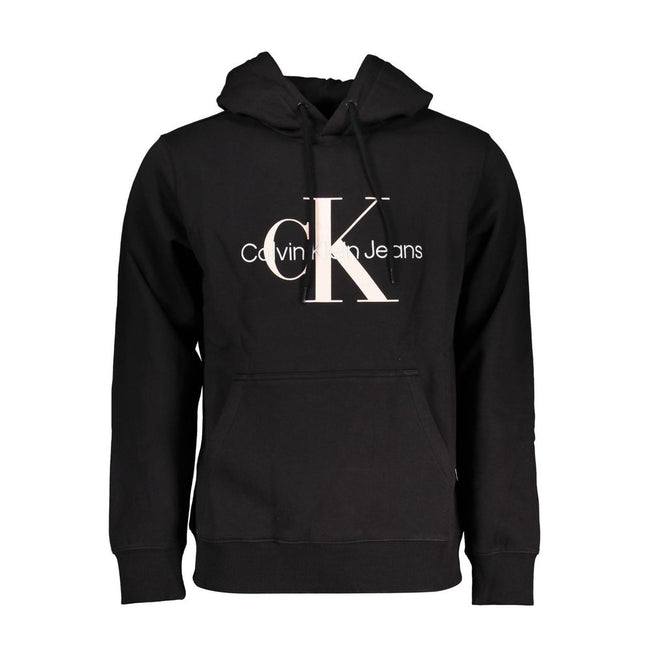 Black Cotton Men SweaterExperience the epitome of bold sophistication with Calvin Klein’s hooded sweatshirt. Crafted with the contemporary trendsetter in mind, this stunning black piece is a masterclass in understated luxury. Its premium 100% organic cott
