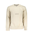 Beige Cotton Men SweaterStep into the epitome of sleek comfort with this Calvin Klein long-sleeve sweatshirt. Perfectly balancing coziness with style, its fleece-lined interior promises warmth on chilly days, while the iconic Calvin Klein embroidery logo