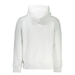 White Cotton Men's Sweater with HoodElevate your wardrobe with the timeless sophistication of Calvin Klein. This sleek, white hooded sweatshirt is more than a classic staple. It’s an ethical fashion statement, showcasing an impressive blend of comfort and