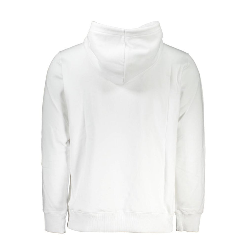 White Cotton Men SweaterElevate your wardrobe with the timeless sophistication of Calvin Klein. This pristine white sweatshirt, crafted from 100% organic cotton, guarantees comfort without compromising on style. The subtle contrasting details alongside th
