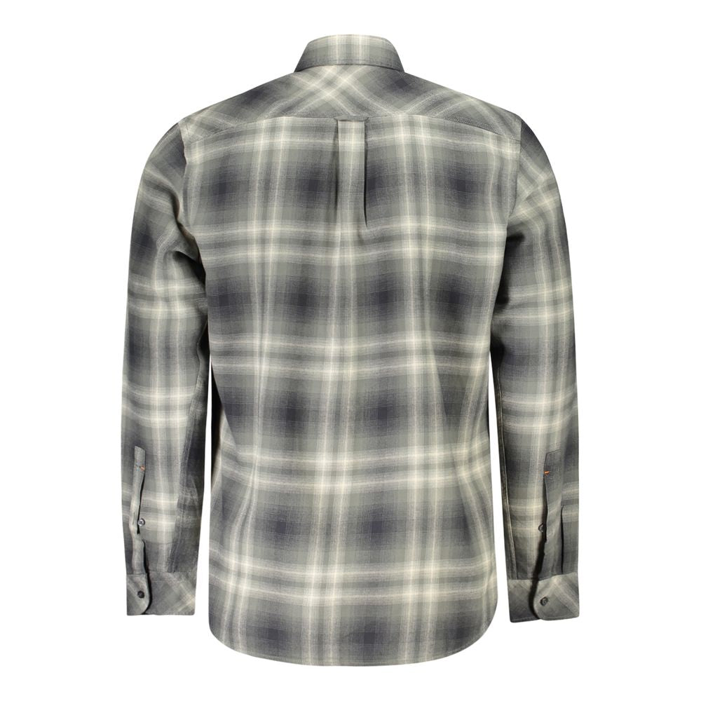 Verde Cotton Men’s Shirt with Button-Down Collar