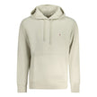Beige Cotton Men SweaterEmbrace the aura of effortless style with this Calvin Klein long-sleeved hooded sweatshirt. Crafted with attention to detail, this beige statement piece boasts a cozy brushed interior and a convenient central pocket. The appliqué l