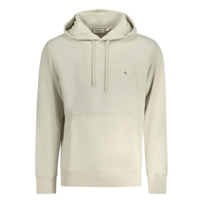 Beige Cotton Men SweaterEmbrace the aura of effortless style with this Calvin Klein long-sleeved hooded sweatshirt. Crafted with attention to detail, this beige statement piece boasts a cozy brushed interior and a convenient central pocket. The appliqué l