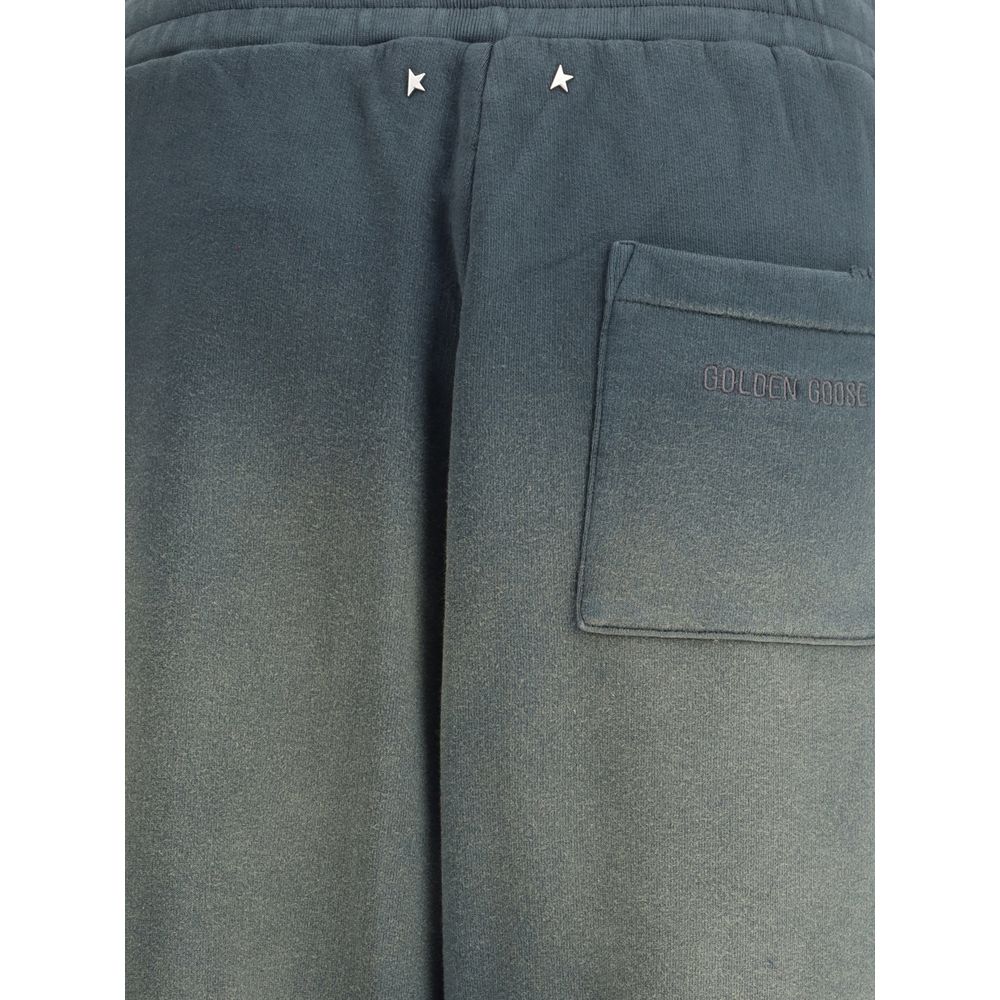 Blue Cotton Joggers with Shaded Design