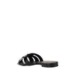 Black Calf Leather Bos Taurus Flat SandalsCalfskin Tribute Sandals by Saint Laurent, square toe, flat sole, woven on front, logoed insole. Season: AW25 Composition: SOLE 100% Calf Leather Bos Taurus UPPER 100% Calf Leather Bos Taurus MADE IN ITALYBlack Ca