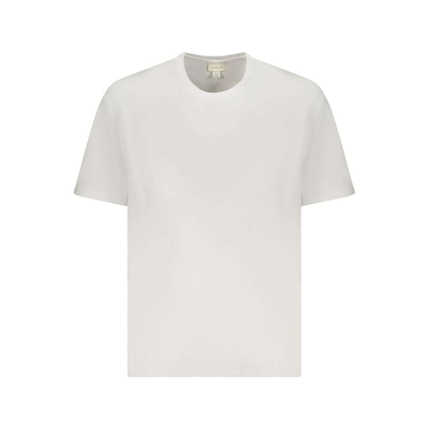 White Cotton Men T-ShirtDress to impress with this sleek Calvin Klein essential—a white short-sleeved t-shirt that exudes casual sophistication. Adorned with intricate embroidery and the iconic logo, this crew neck tee is a versatile addition to your ward