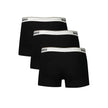 Black Cotton Men Boxer ShortIndulge in the epitome of comfort and style with Hugo Boss’ triple-pack of boxer shorts. Crafted for the modern man, each piece boasts a supportive elastic waistband adorned with the iconic logo, ensuring a secure and branded t