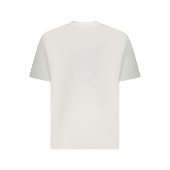 White Cotton Men T-ShirtDress to impress with this sleek Calvin Klein essential—a white short-sleeved t-shirt that exudes casual sophistication. Adorned with intricate embroidery and the iconic logo, this crew neck tee is a versatile addition to your ward
