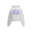 White Cotton SweatshirtGucci’s Hoodie is made of lightweight doubled cotton jersey, perfect for everyday comfort without sacrificing style. It features a vintage logo print that gives a retro feel to the design. The fixed hood is adjustable with a drawstr