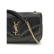 Black Lamb Ovis Aries Aries Shoulder BagSaint Laurent’s Lou Lou lambskin Shoulder Bag is an elegant and sophisticated accessory. The quilted leather design is embellished with the iconic YSL logo plaque embossed on the front, while the front closure with