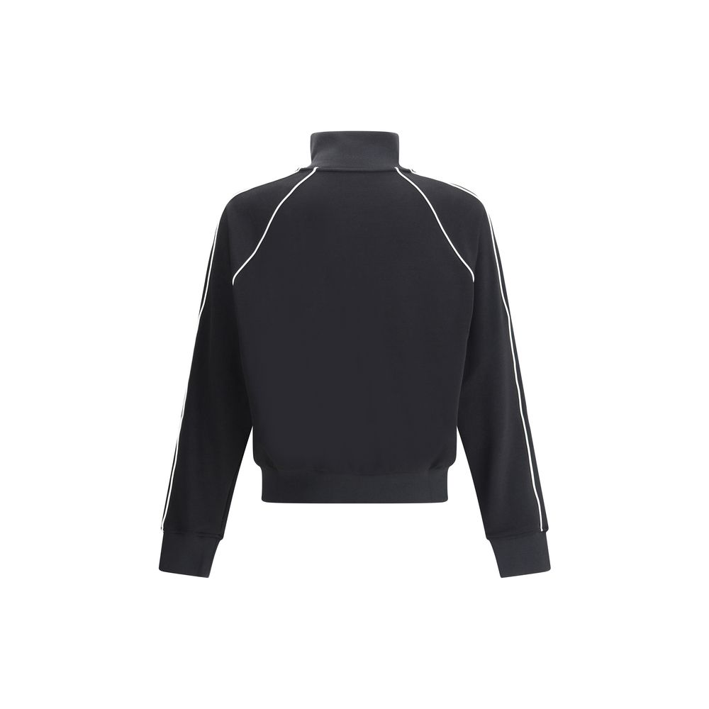 Black Polyester SweatshirtKenzo’s Zip-up Sweatshirt is made of interlock fabric, offering a soft and compact texture ideal for everyday comfort. Featuring a sporty, detail-oriented design, it features a double-slider zipper closure and contrasting piping