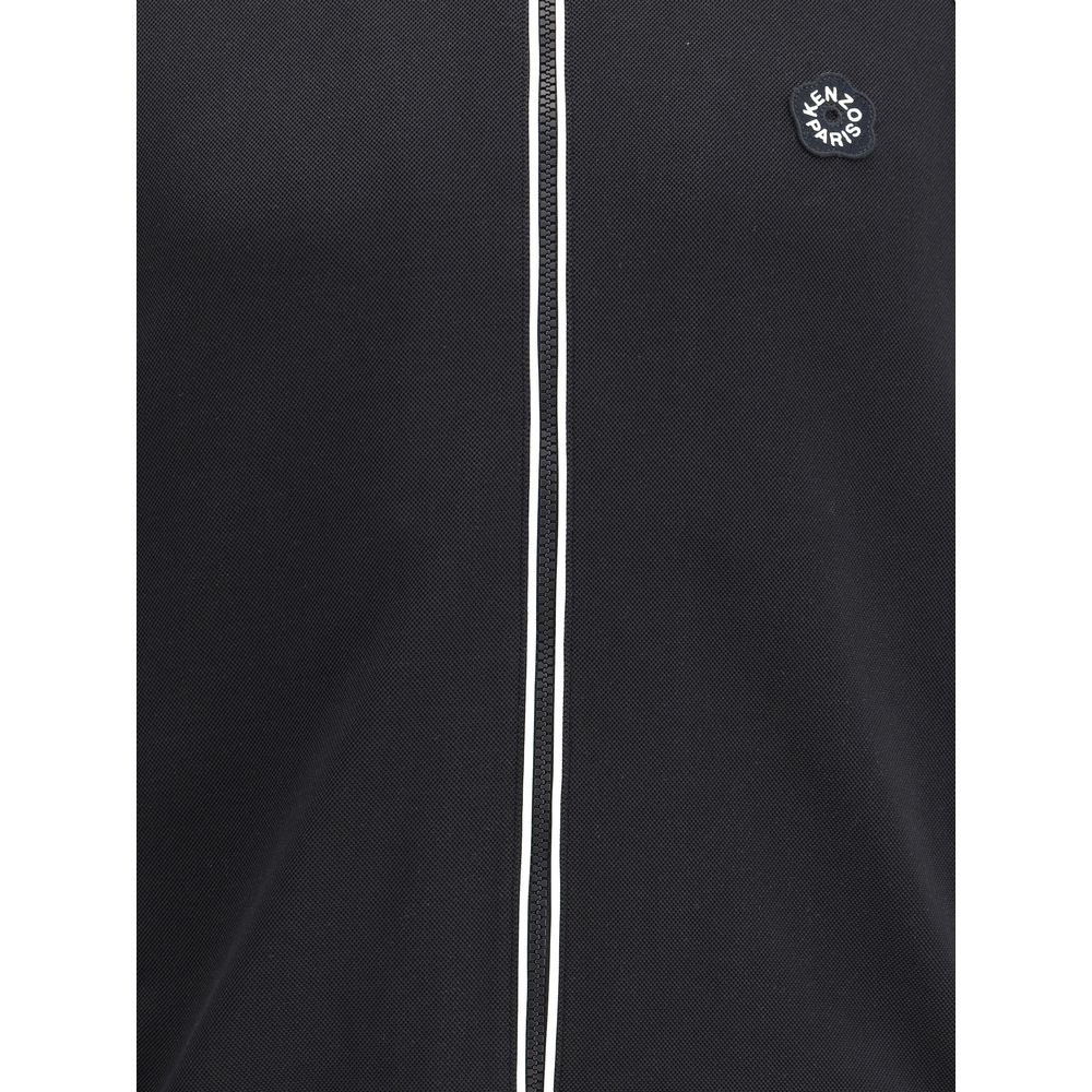 Black Polyester SweatshirtKenzo’s Zip-up Sweatshirt is made of interlock fabric, offering a soft and compact texture ideal for everyday comfort. Featuring a sporty, detail-oriented design, it features a double-slider zipper closure and contrasting piping