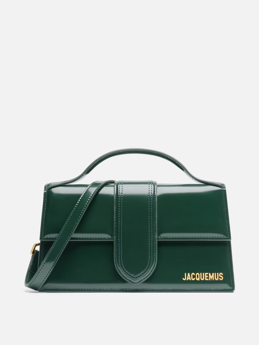 Le Grand Bambino Dark Green BagJACQUEMUS Gorgeous brand new, 100% Authentic Jacquemus Le Grand Bambino Drak Green Bag. Model: 213BA007-3128-590 Color: Dark Green with Gold Hardware Material: Leather Bag with adjustable shoulder strap – Small handle – Remo